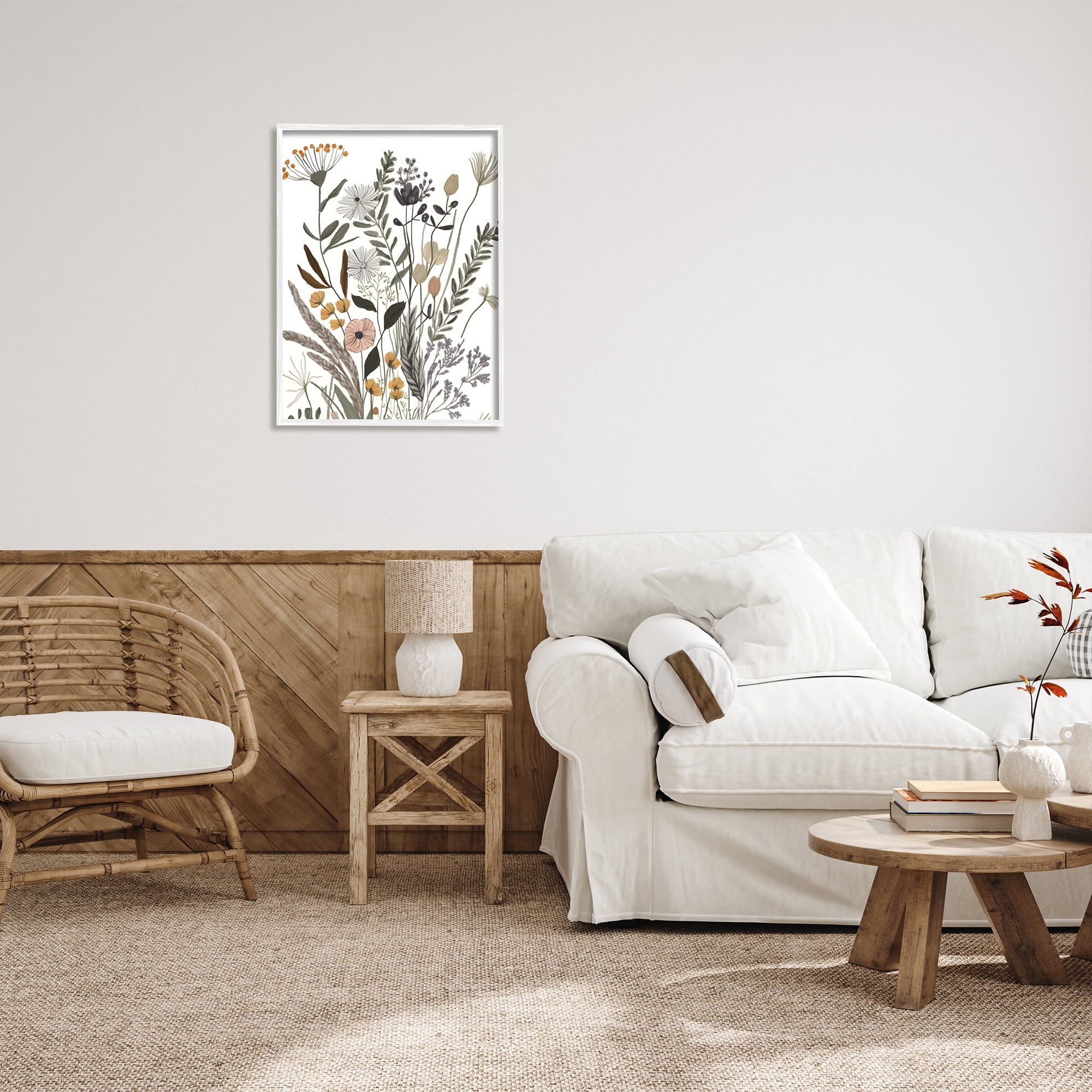 Stupell Industries Modern Woodland Herbs Botanical & Floral Painting White Framed Art Print Wall Art, 24 x 30