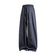 thumbnail image 6 of Iyufng Cotton Linen Wide Leg Pants for Men Casual Summer Loose Trousers with Drawstring and Pockets, 6 of 6
