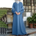 thumbnail image 1 of FcBaudy Robe à Manches Longues Col Rond, Robes pour Femmes, Robes d'Été pour Femmes, Abaya Musulmane Longue Robe Imprimée Florale Vintage Kaftan Robes Maxi Islamiques Robe pour Femmes, 1 of 9