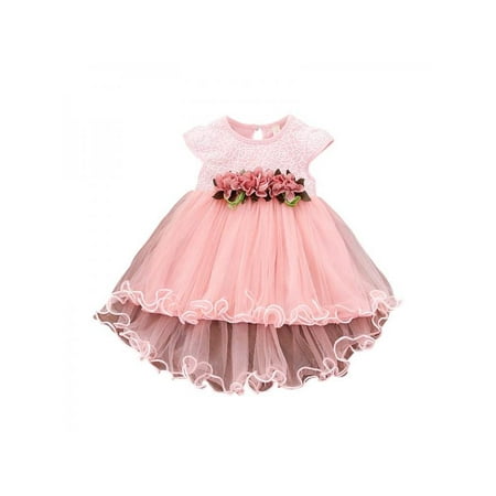 

Topumt Baby Girl Summer Flower Decoration Sleeveless Princess Mesh Dress
