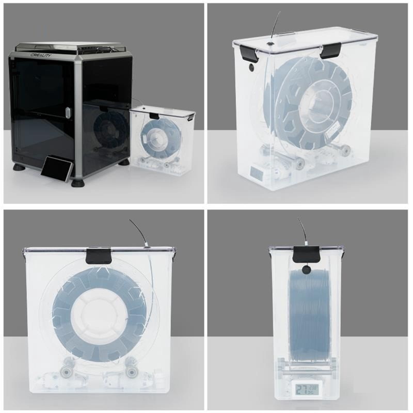 3D Printer Accessory, Filament Storage and Dryer Box with Mount Rack, Moisture-proof Sealed, Large-Capacity, Suit for 1.75mm Coil
