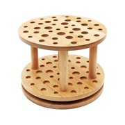 Artist's Loft Rotating Bamboo Paint Brush Organizer - 360-Degree 40-Slot Desktop Storage - Natural Brown - 6.3 - 1-Pack