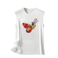 thumbnail image 4 of DailyTrove Women's Butterfly Graphic Tank Top - Polyester Casual Summer & Festival Wear, Colorful for Gatherings, 4 of 6
