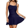 thumbnail image 1 of Women's Swimsuit Fashion Conservative Cover Solid Color Backless Swimsuit, 1 of 5