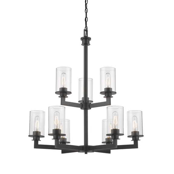 Z-Lite Savannah 9 Light Chandelier in Bronze