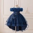 thumbnail image 5 of Rggeeun Toddler Dress For Girls Satin Girl Dress With Puffed Sleeves For Birthday Party Lovely Casual O-Neck Sundress, 5 of 9