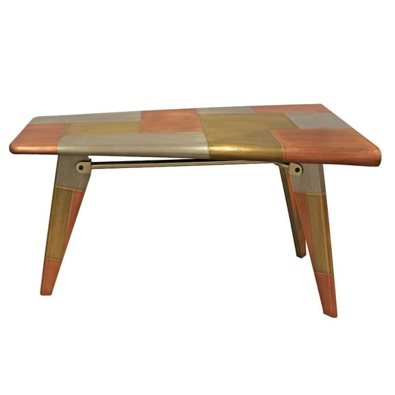 Mar Vista Tri-Tone Metal Cladded Writing Desk in Copper Finish