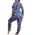 thumbnail image 7 of Gvmfive Christmas Women Loungewear Pajamas Long Sleeve Button Down Jumpsuit Sleepwear Plus Size, 7 of 7