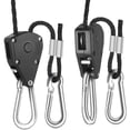 thumbnail image 4 of 8 Pairs 1/8 Inch Adjustable Heavy Duty Ratchet Hanger Grow Light Fixtures Rope Clip Hangers Hanging Ropes for Gardening Grow Plant Fan Reflectors Filter Tent,150lbs Weigh, 4 of 7