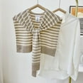 thumbnail image 2 of Xfvqtps Sweater Shawl Wraps for Womens Stripe Knitted Knotted Casual Travel Scarf Wrap Cape Fashion Shoulder Tops Spring and Fall Shirt Shawl Khaki, 2 of 4