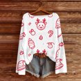 thumbnail image 3 of Women's Round Neck Lightweight Sweater Casual Long Sleeve Christmas Print Knit Pullover for Fall and Winter, Merry Christmas Design, Cozy and Festive, Christmas Sweaters for Women ,Hot Pink,L, 3 of 5