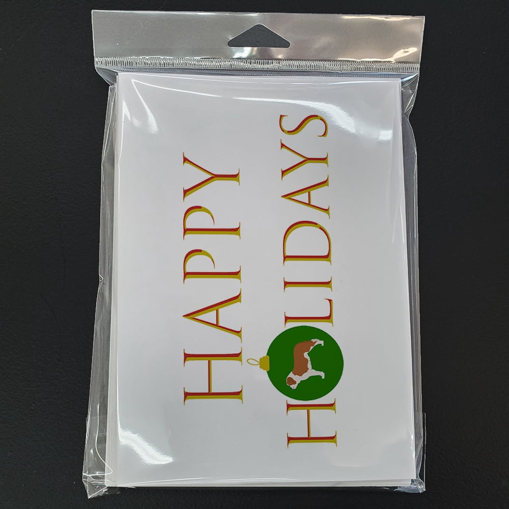 Saint Bernard Happy Holidays Greeting Cards and Envelopes Pack of 8 7 in x 5 in