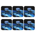 thumbnail image 2 of Balery 6 Pcs Blue Viper Snakeleather Coasters Set, Drink Table Cup Coasters For Living Room Kitchen Coffee Decor, 2 of 9