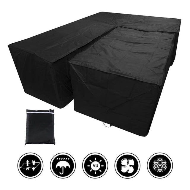 EASTIN Outdoor Garden Furniture L-Shape Protective Cover Sunscreen Sofa Cover Protector Windproof Washable