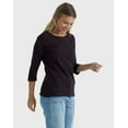 thumbnail image 3 of Hanes Women's T-Shirt Raglan Sleeve Tee Stretch Cotton Plain 6 Colors sz S-2XL, 3 of 5