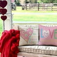 thumbnail image 4 of Valentine''s Day Pillow Covers 18x18 Inch Set of 4 Heart Truck Decor Pink Stripe Throw Pillow Covers Valentine''s Day Cushion Case Decoration for Home Sofa Couch Chair 162, 4 of 6