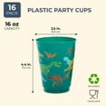 16 Pack Plastic Dinosaur Cups for Kids, Dino Party Favors for Birthday