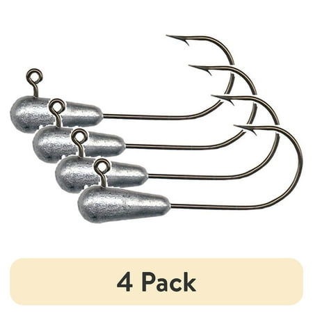 (4 pack) Arkie Lures Tube Insert Grub Body Jig Head 1/4 oz. Brass/Lead Color