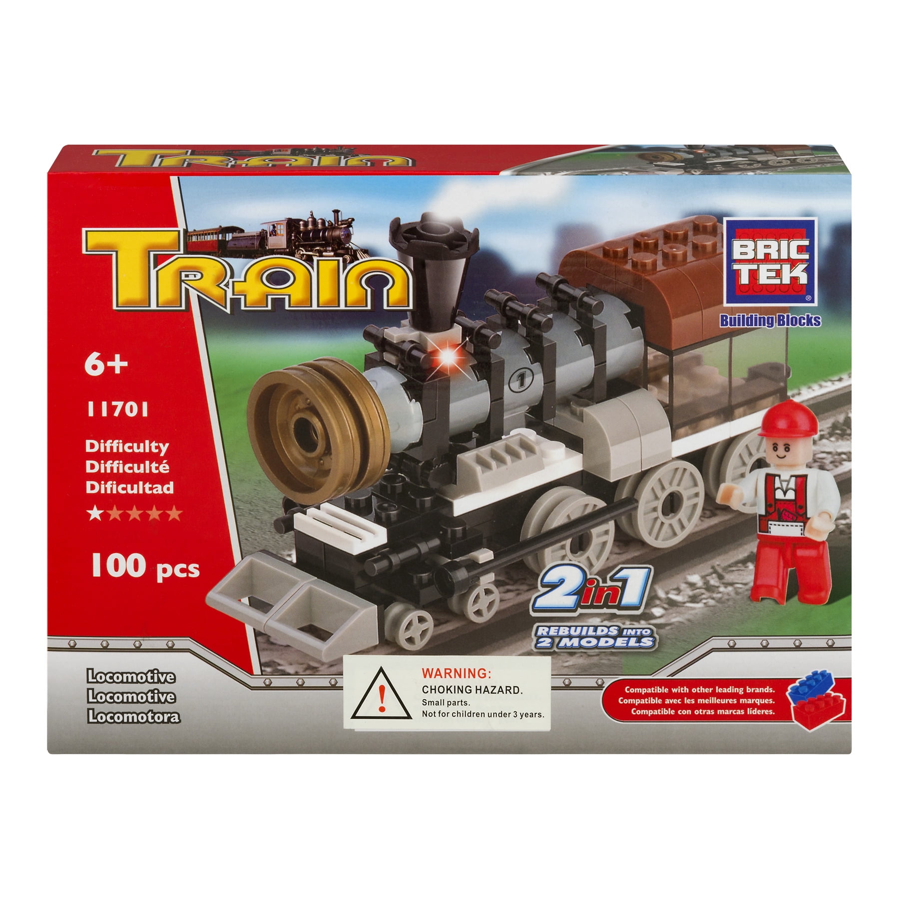 Locomotive 2 in 1 Train BricTek Building Block Construction Toy Brick 