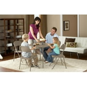 Mainstays All-Steel Metal Folding Chair, Beige, 4 Pack