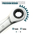 thumbnail image 3 of SORAKO 10mm Metric Ratcheting Wrench, Industrial Grade Cr-V Steel Gear Spanner, 5° of Oscillation and 72 Teeth for Projects with Narrow Space, 3 of 7