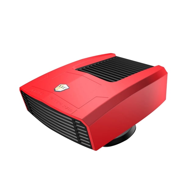 S SERENABLE Car Heater 12V/24V 180W 360-Degree Rotation Heating Cooling Air Purify Plug into 12v Red