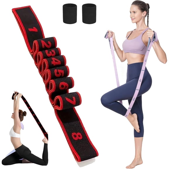 Fitness Resistance Band for Stretching and Yoga | Numbered 8-Section Elastic Training Band with Clear Markings for Full Body Stretching & Shaping