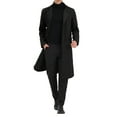 thumbnail image 2 of INSPIRE CHIC Men's Coats Single Breasted Lapel Collar Long Sleeve Back Slit Outerwear Coat XL Dark Black, 2 of 7
