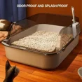 thumbnail image 3 of Easy Clean Cat Toilet Box with Scoop Semi Enclosed High Fence Open Top Kitty Litter Tray Durable Spacious Sandbox Pet Accessory, 3 of 9