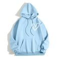 thumbnail image 2 of Vedolay Women Tops Womens Oversized Half Zip Pullover Long Sleeve Sweatshirt Quarter Zip Hoodie Sweater,Sky Blue XL, 2 of 3