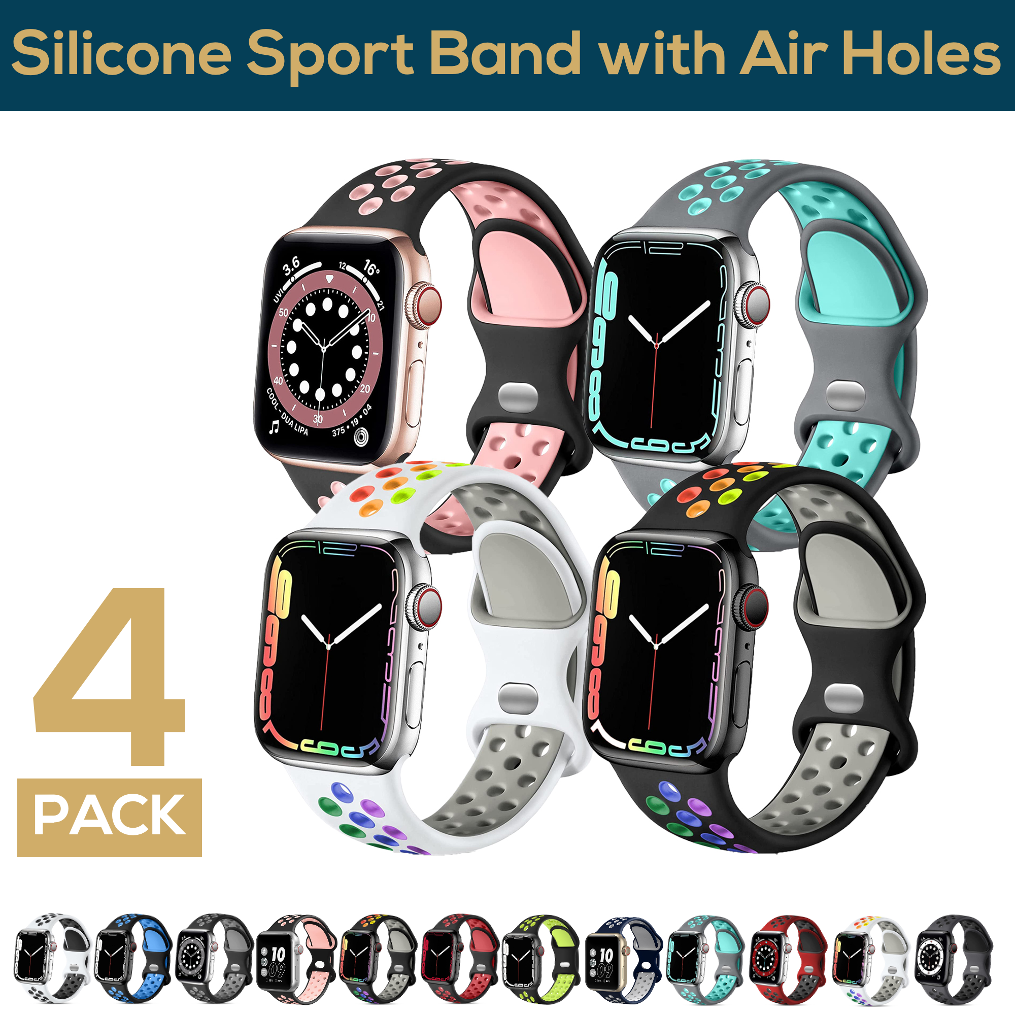 ComfiTime Apple Watch Band - Stretchy Silicone Sport Strap