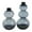Black Ombre Bubble Solid Round S/2 14", 11"H, variant on DecMode 13", 11"H Textured Ombre Black Glass Vase, Set of 2