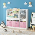 thumbnail image 7 of Kids Bookcase and Bookshelf,Multifunctional Bookcase with 3 Collapsible Fabric Drawers,Bookcase Display Stand,Toy Storage Organizer for Bedroom,Playroom,Hallway, 7 of 7