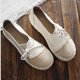 thumbnail image 1 of Zapatos con cordones de punta redonda de color sólido plano informal de moda de fondo suave para mujer Wmkox8yii FOPL209, 1 of 4