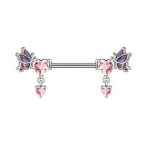 DESIGNICE 14G Surgical Steel Nipple Ring CZ Opal Nipple Piercing for Women Barbell Jewelry-Style 3