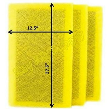 

RAYAIR SUPPLY 14x30 Replacement Filter Pads Compatible with Pristine Air Cleaner 14x30 Refills (3 Pack) YELLOW