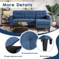 thumbnail image 4 of Convertible Sectional Sofa Couch, Modern L-Shaped Couch 3-Seat Sofa, Reversible Sectional, Blue, 4 of 6