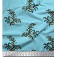 thumbnail image 1 of Soimoi Poly Georgette Fabric Leaves & Floral Block Fabric Prints by Yard 52 Inch Wide, 1 of 3