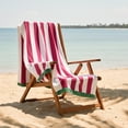 thumbnail image 3 of Printed Cabana Razz Beach Towel, Soft Absorbent Cotton, 30 x 60 Inches, 3 of 4