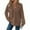 Brown #054, variant on Mohiass Hoodies for Women Trendy Waffle Knit Button Oversized Sweatshirt Hooded Loose Fit V Neck Long Sleeve Fall Clothes Beige M