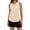 Beige, variant on Women's Summer Workout Tank Tops | Sleeveless Racerback Crewneck Casual Loose Fit Running Gym Athletic Shirts