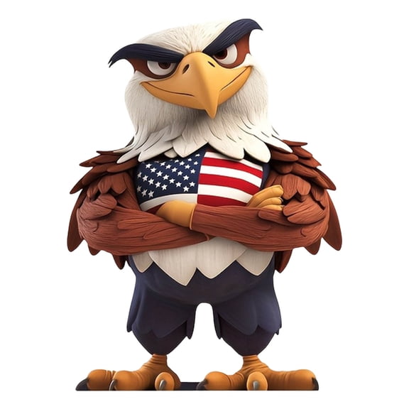 Lomaiwei 4th of July 2D Resin Figurines for Independence, Memorial Veterans Day Party Decor Unique Gifts Figurine Wooden Desktop Decor for Home
