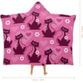 thumbnail image 2 of Cartoon Cat Pattern Wearable Blanket Hoodie Cloak Hooded Blankets Softest Warmth Throw Blanket for Girls Womens Kids, 2 of 6