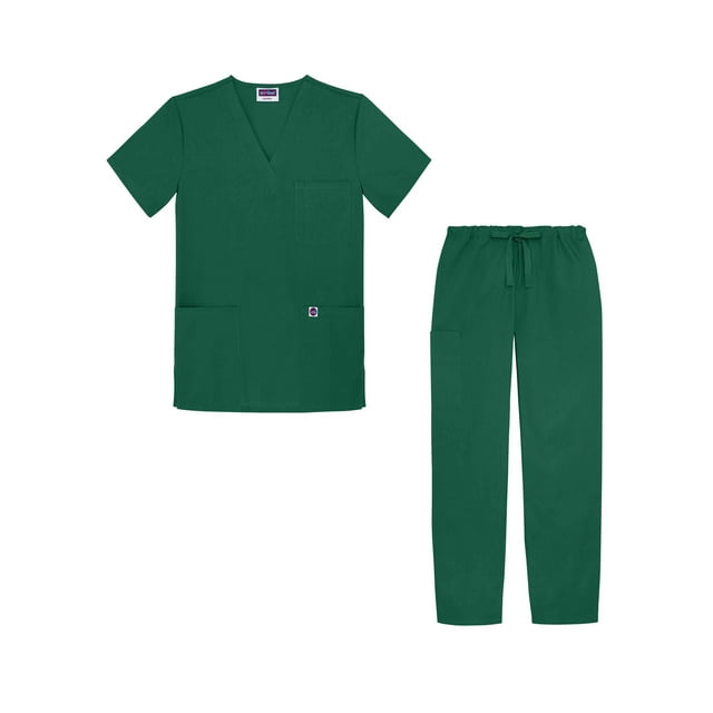 Sivvan Unisex Classic Scrub Set V-neck Top/Drawstring Pants Available in 12 Solid Colors
