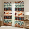 thumbnail image 5 of Feelyou Hippie Cactus Curtains Pack of 2 (42x84 Each), Rustic Horse Animal Curtains Blackout, Southwestern Style Bedroom Curtains, Curtains and Drapes Home Decor, 5 of 5
