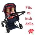 thumbnail image 6 of HUSHLILY - Reversible Double Doll Luxury Stroller with Adjustable Canopy & Basket (Red & Denim Blue), 6 of 7