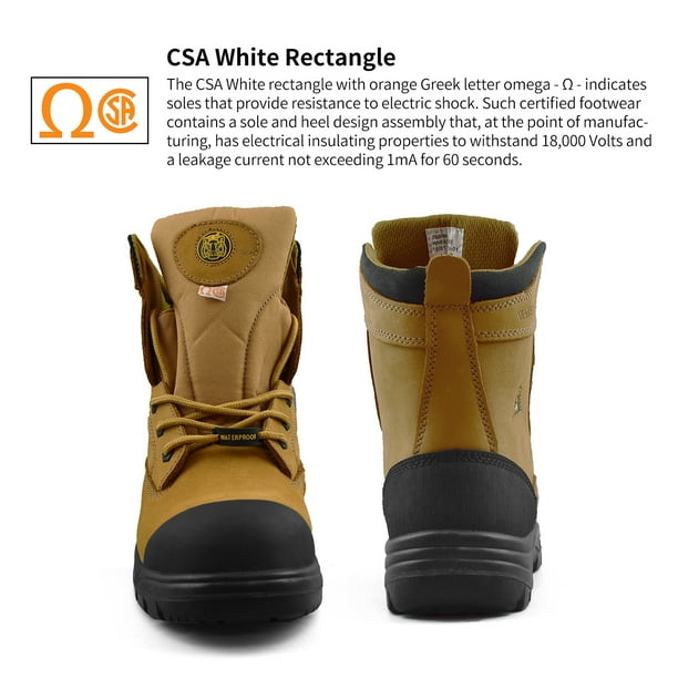 Tiger Safety CSA Men's Work Boots Steel Toe Waterproof Leather