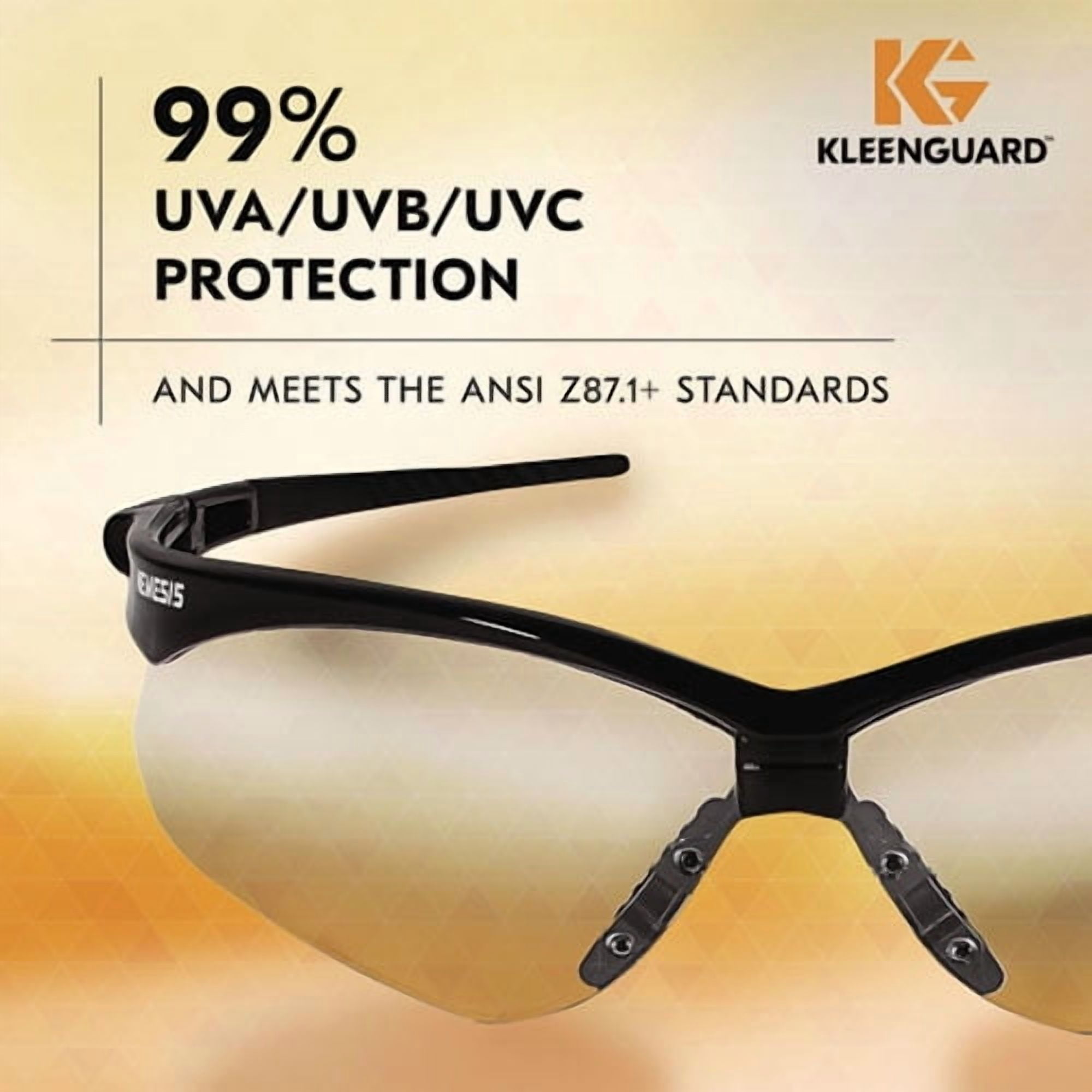 Nemesis Safety Glasses, Black Frame, Indoor/outdoor Lens | Bundle of 2