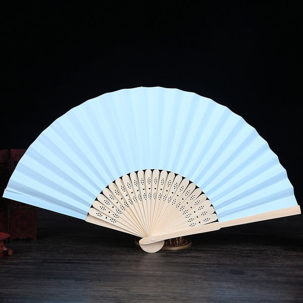 Abanico plegable en blanco de 7 pulgadas, abanico de papel para pintar para niños, abanico de color blanco, materiales creativos hechos a mano para bricolaje en jardín de infantes
