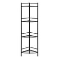 thumbnail image 6 of Monarch Specialties Bookshelf, Bookcase, Etagere, Corner, 3 Tier, 58"H, Office, Bedroom, Black Metal, 6 of 10